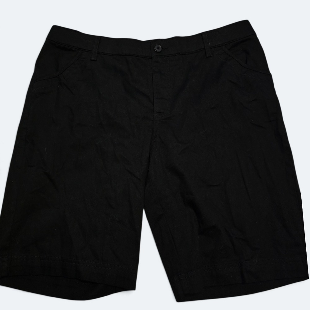 St. Johns Bay Womens Black Bermuda Shorts Size 20W